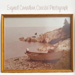Signed 1980s Sepia Coastal Photograph | Grand Manan NB | Framed Original Art